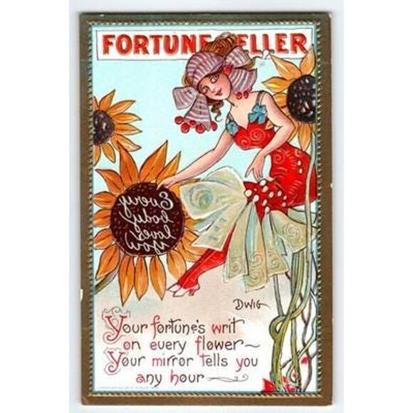 C. V. Dwiggins 1910s Fortune Teller Artist Postcard Divided Back - Picture 1 of 2